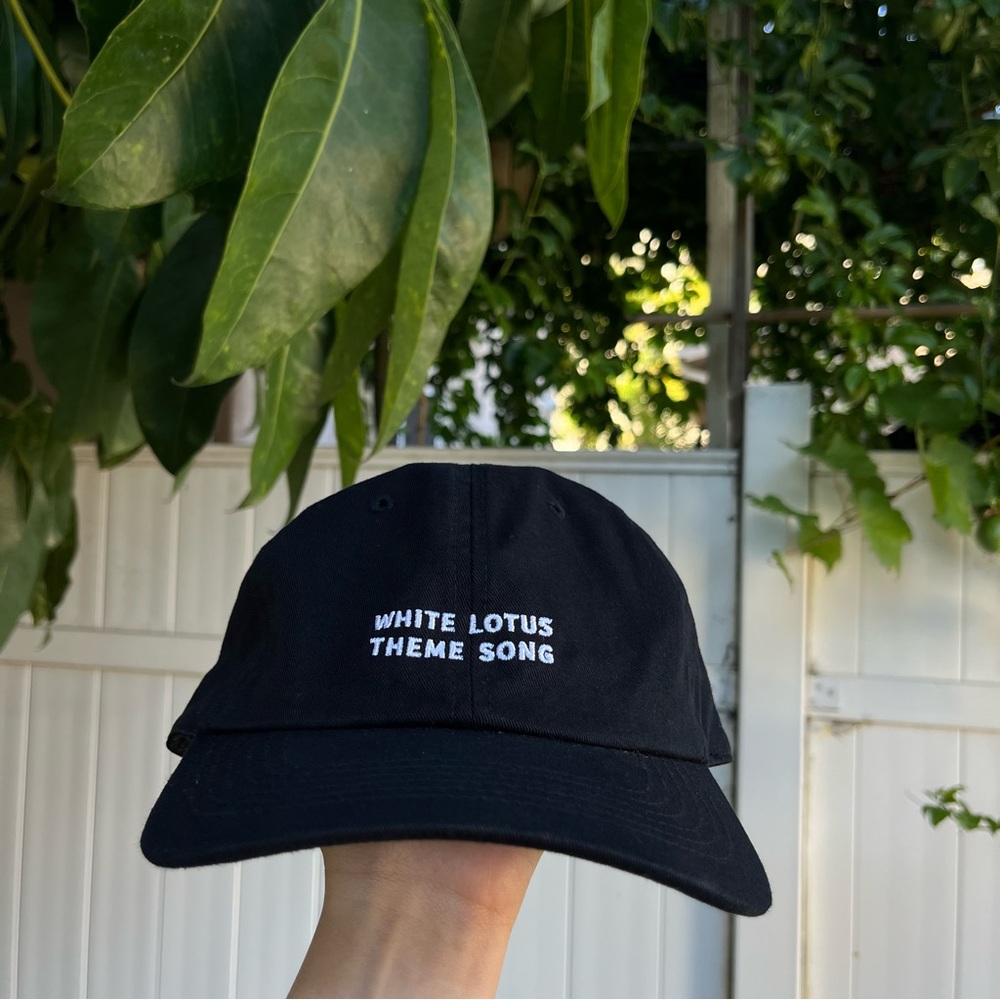 Dad Brand “ White Lotus Theme Song”, Embroidered Cap in Black